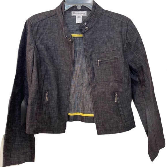 ELLIOTT LAUREN Black Denim Jacket - Picture 1 of 14